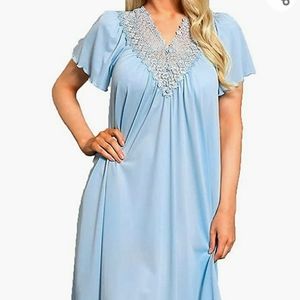 Pale blue lace front nightgown.